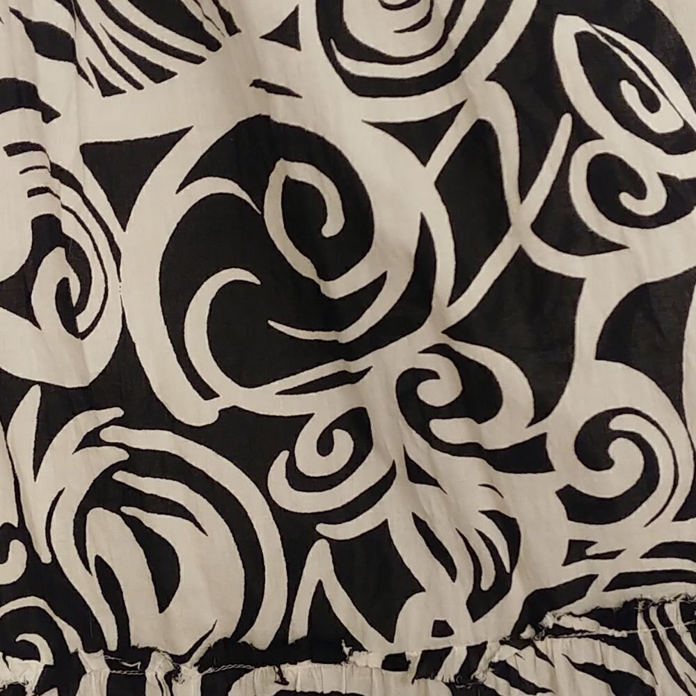 Derek Heart Boho Ivory & Black Cotton Maxi Dress - Picture 2 of 8